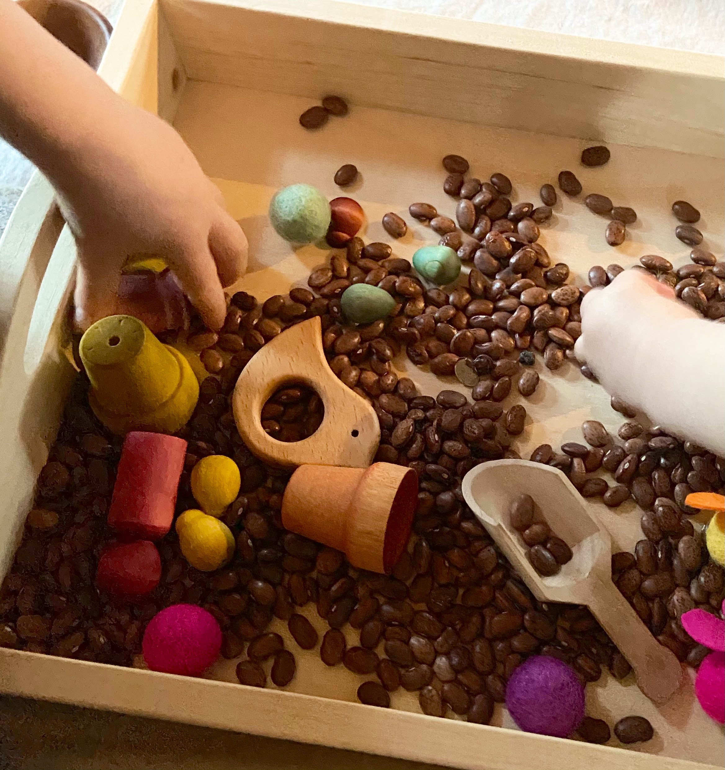 Natural Wooden Sensory Tray SPRING EDITION Fine Motor Play Etsy