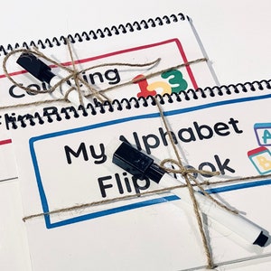 Alphabet Handwriting Flip Book - Learn the Alphabet, Write the ABCs, Capital and Lowercase, Dry Erase w/ marker and eraser - Preschool