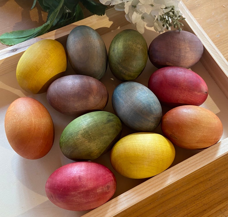 Rainbow Wooden Easter Eggs