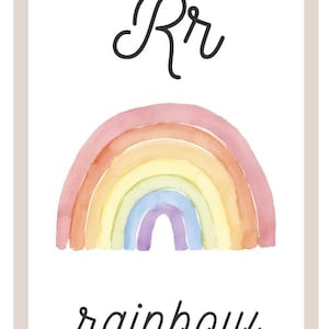 Cursive Nature-Themed Alphabet Cards -Watercolor-Style, Flashcards Learning the Alphabet -Kindergarten/Preschool Homeschool DIGITAL DOWNLOAD
