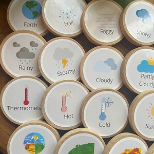 Weather and Seasons Wooden Learning Tiles and Magnets - Set of 20 ...