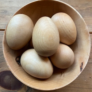 Miniature Wooden Naturally Sealed Eggs - Spring Tree Eggs -Easter + Spring Decorations - Easter + Spring Crafting