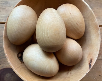 Miniature Wooden Naturally Sealed Eggs - Spring Tree Eggs -Easter + Spring Decorations - Easter + Spring Crafting