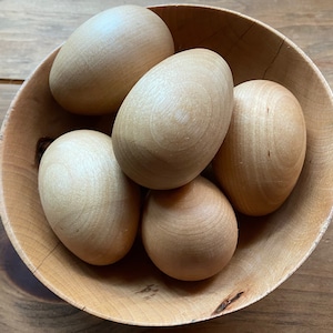 Naturally-Sealed Sanded Wooden Eggs - Sets of 6 and 12 - Laying Eggs for Chickens - Kitchen and Home Decor - Farmhouse Decor