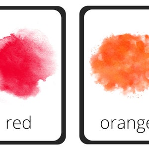 Flashcard colori per imparare i colori di base - Aula, scuola a casa, mattina - Set di 12 flashcard - Bambini + Educazione prescolare