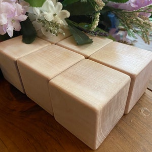 2&quot; Smoothly Sanded Large Blank Birch Wooden Blocks  - DIY - Decorate - Craft Blocks - Sealed Option - Sets in Multiples of 6-Ready for Paint