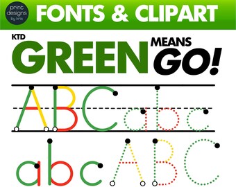 Fonts for schools: Dyslexic font assistance, KTD Green Means Go Font, Letter Tracing Font, Kindergarten Font