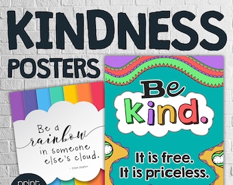 Teacher stationery classroom decor classroom posters personalised teacher Stickers Kindness Matters Print