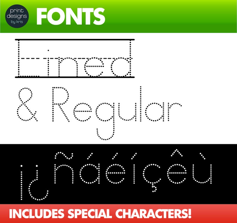 Letter Tracing Font Tracing Font Font for Learning Letters TRACE Teacher Font School Font DOTTED image 2