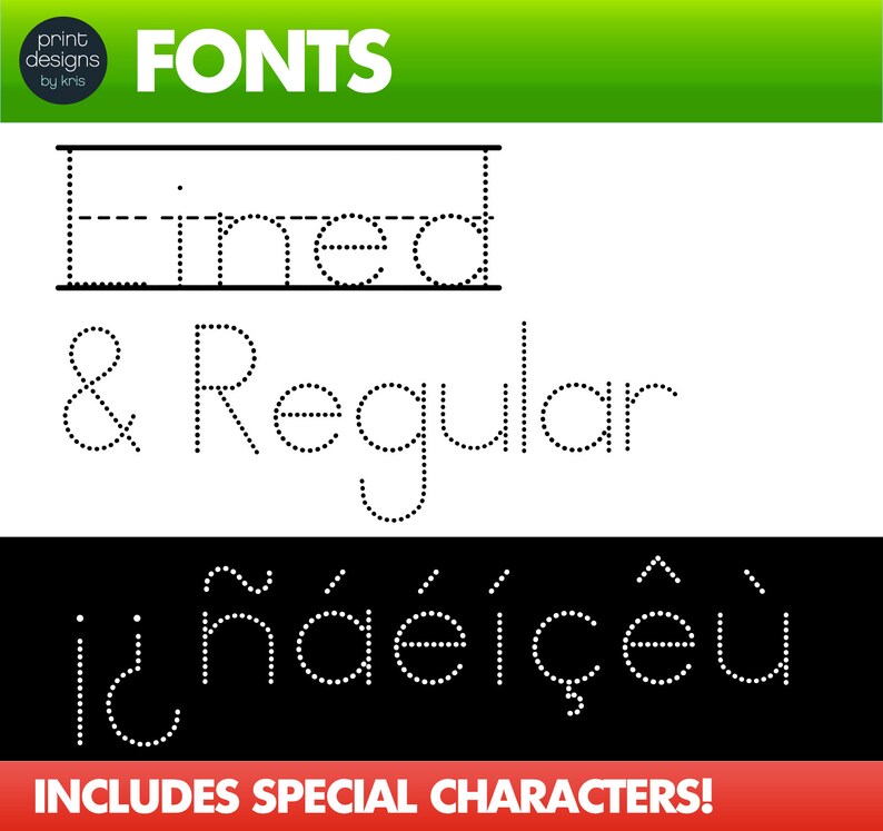 Letter Tracing Font • Tracing Font • Font for Learning Letters TRACE