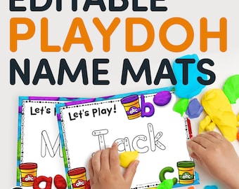 Editable Playdoh Name Mats Play Dough Kindergarten Preschool Name Practice Activity