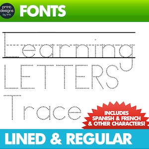 Letter Tracing Font Tracing Font Font for Learning Letters TRACE Teacher Font School Font DOTTED image 1