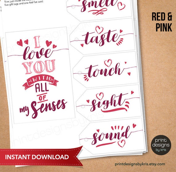 5 Senses Valentine Gift + Free Printable Tags - Canary Jane