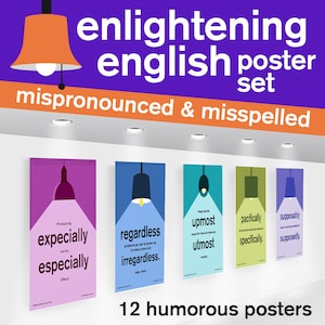 High School Posters • Middle School Posters • English Grammar Mispronounced Terms Posters