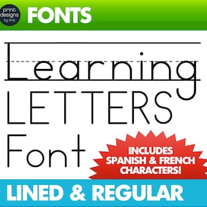 Fuente de calco de letras • Fuente de calco • Fuente para aprender letras SOLID • Fuente de profesor • Fuente de escuela