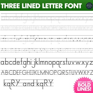 May include: A printable worksheet for practicing writing the alphabet in a three-lined letter font. The worksheet includes lowercase and uppercase letters, as well as a sample of the letter 'q' with a tail. The text "NOW ALSO WITH BOLD LINES!" is in a red starburst.
