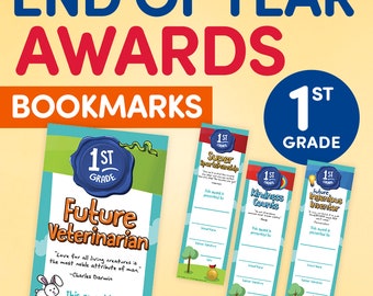 End of Year Student Awards • Student Superlatives • Student Bookmarks • Elementary School • Elementary School Student Awards • 1st Grade