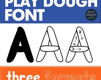 Playdoh Font • Play Dough Font • Letter Tracing Font • Alphabet Tracing Font • Preschool Font • Teacher Font