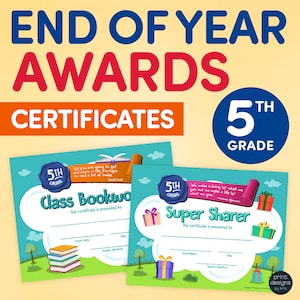 End of Year Student Awards • Student Superlatives • Student Awards • Elementary School • Elementary School Student Awards • 5th Grade