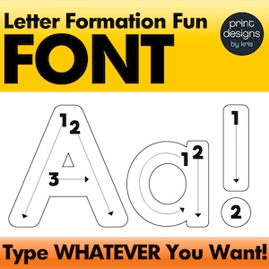 Tracing Font Letter Trace Font Letter Formation Font Writing Letters Font Preschool Font Teacher font image 1