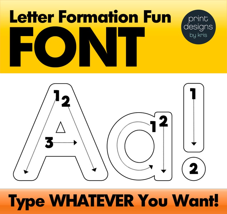 May include: Black and white printable letter formation chart for the letters A, a, and !. The chart shows the order of strokes for each letter with numbers and arrows.