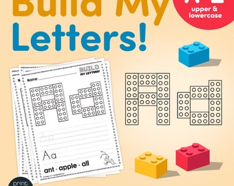 Alphabet Mats Letter Trace Build Block Letters • Building Block Letters Sheets