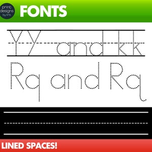 Letter Tracing Font Tracing Font Font for Learning Letters TRACE Teacher Font School Font DOTTED image 4