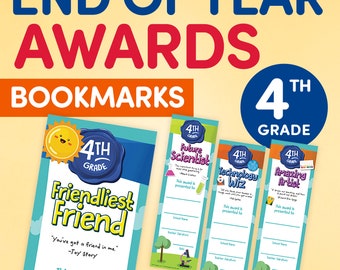 End of Year Student Awards • Student Superlatives • Student Bookmarks • Elementary School • Elementary School Student Awards • 4th Grade