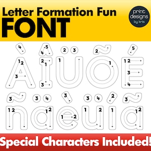 Tracing Font Letter Trace Font Letter Formation Font Writing Letters Font Preschool Font Teacher font image 4