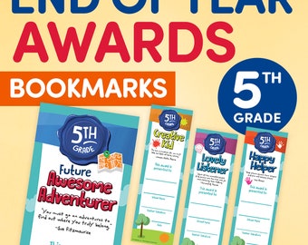 End of Year Student Awards • Student Superlatives • Student Bookmarks • Elementary School • Elementary School Student Awards • 5th Grade