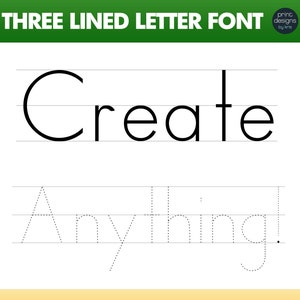 May include: A worksheet with the word "Create" written in a three-lined font. Below the word is a dotted outline of the word "Anything!" for tracing.