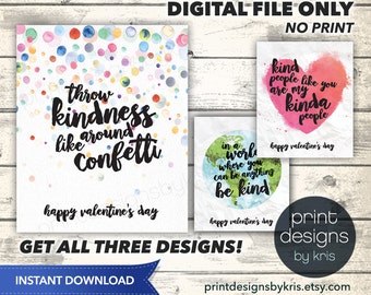 Printable Kindness Valentines Day Card - Printable Valentine - School Valentines Day Card - Kindness Valentines - Preschool Valentines