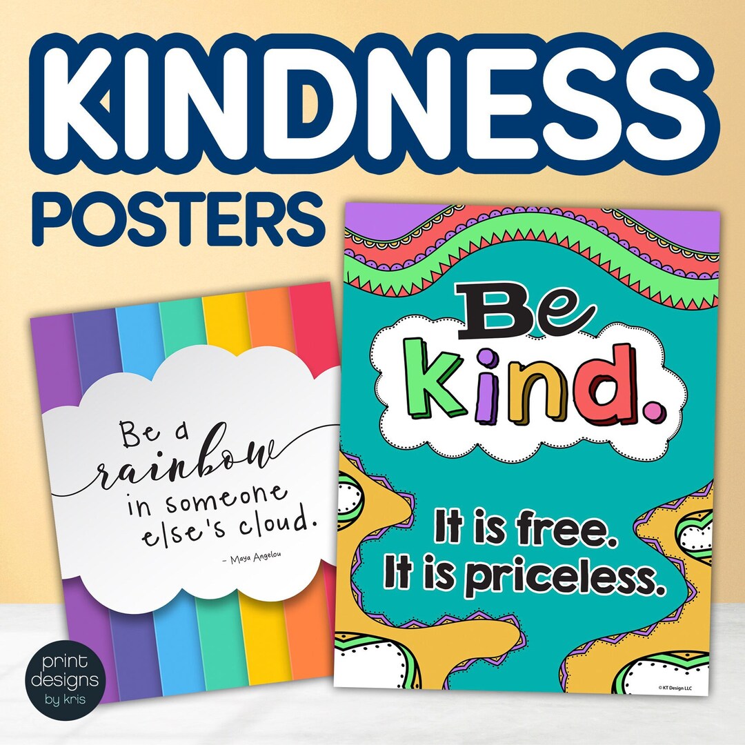 Kindness Posters Classroom Posters Teaching Kindness Etsy