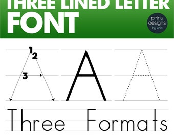 Tracing Font • Three Lined Alphabet Letter Tracing Font • Teaching Writing • Teacher Font • School Font • Handwriting Font