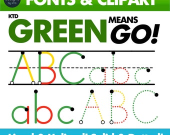 Color Tracing Font, Letter Tracing Font, Fonts for schools: Dyslexic font assistance, KTD Green Means Go Font, Kindergarten Font