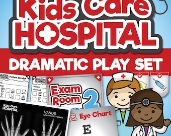 Dramatic Play Hospital - Doctor for Preschool, Kindergarten, First Grade - Dress Up Play Area for School or Home