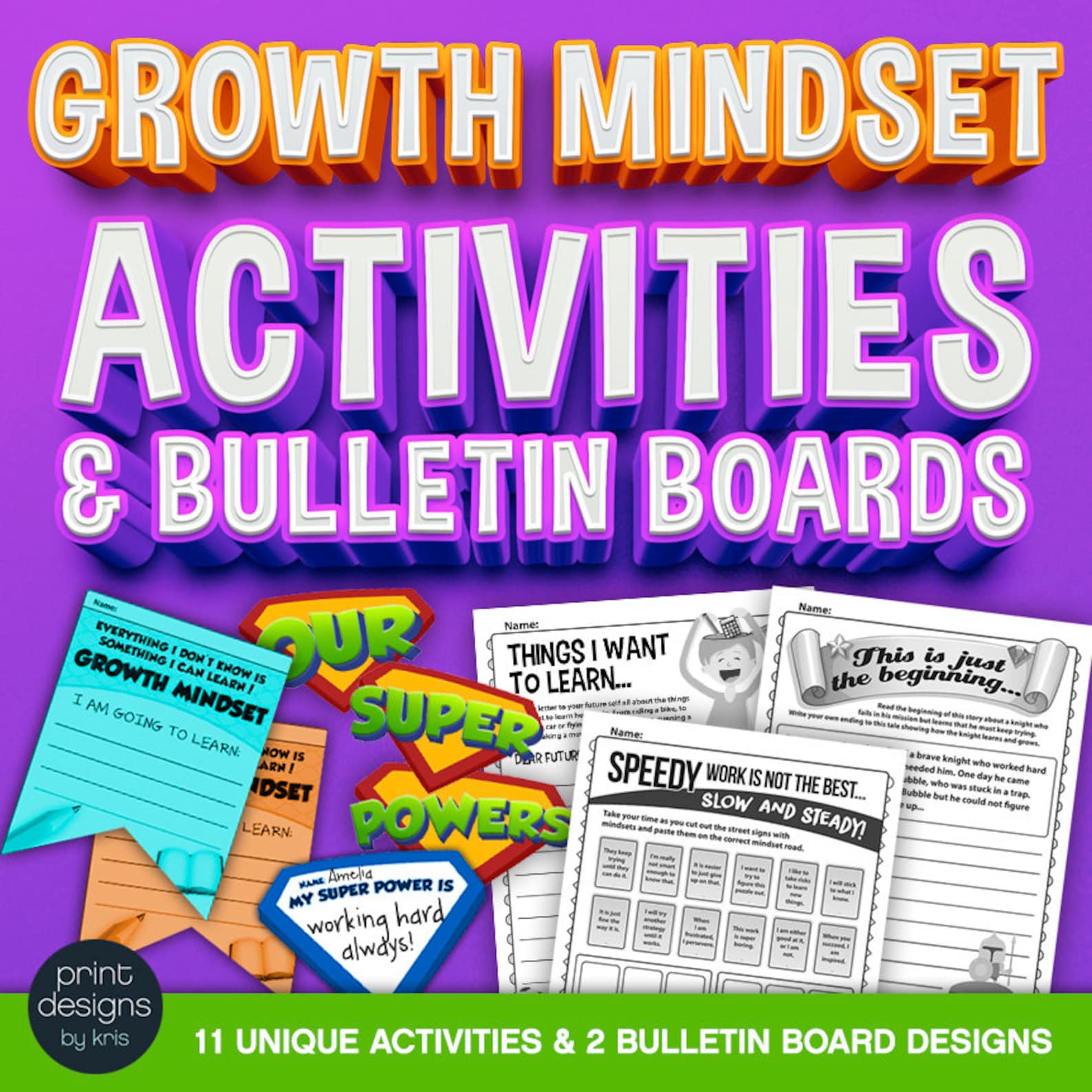 Growth Mindset Activities & Bulletin Board Materials - Etsy