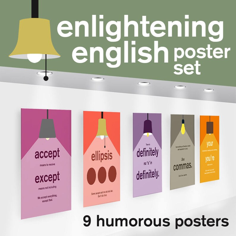 High School Posters Middle School Posters English Grammar Etsy