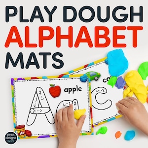 Playdoh Alphabet Letter Mats - Play Dough Alphabet Mats - Learn the Alphabet Mats for Preschool and Kindergarten