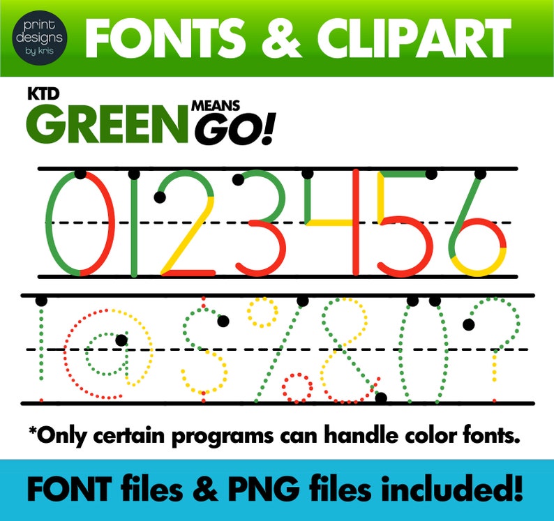 Color Tracing Font, Letter Tracing Font, Fonts for Schools: Dyslexic