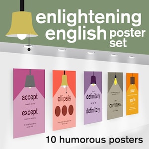 High School Posters • Middle School Posters • English Grammar Humor Posters • High School English Posters
