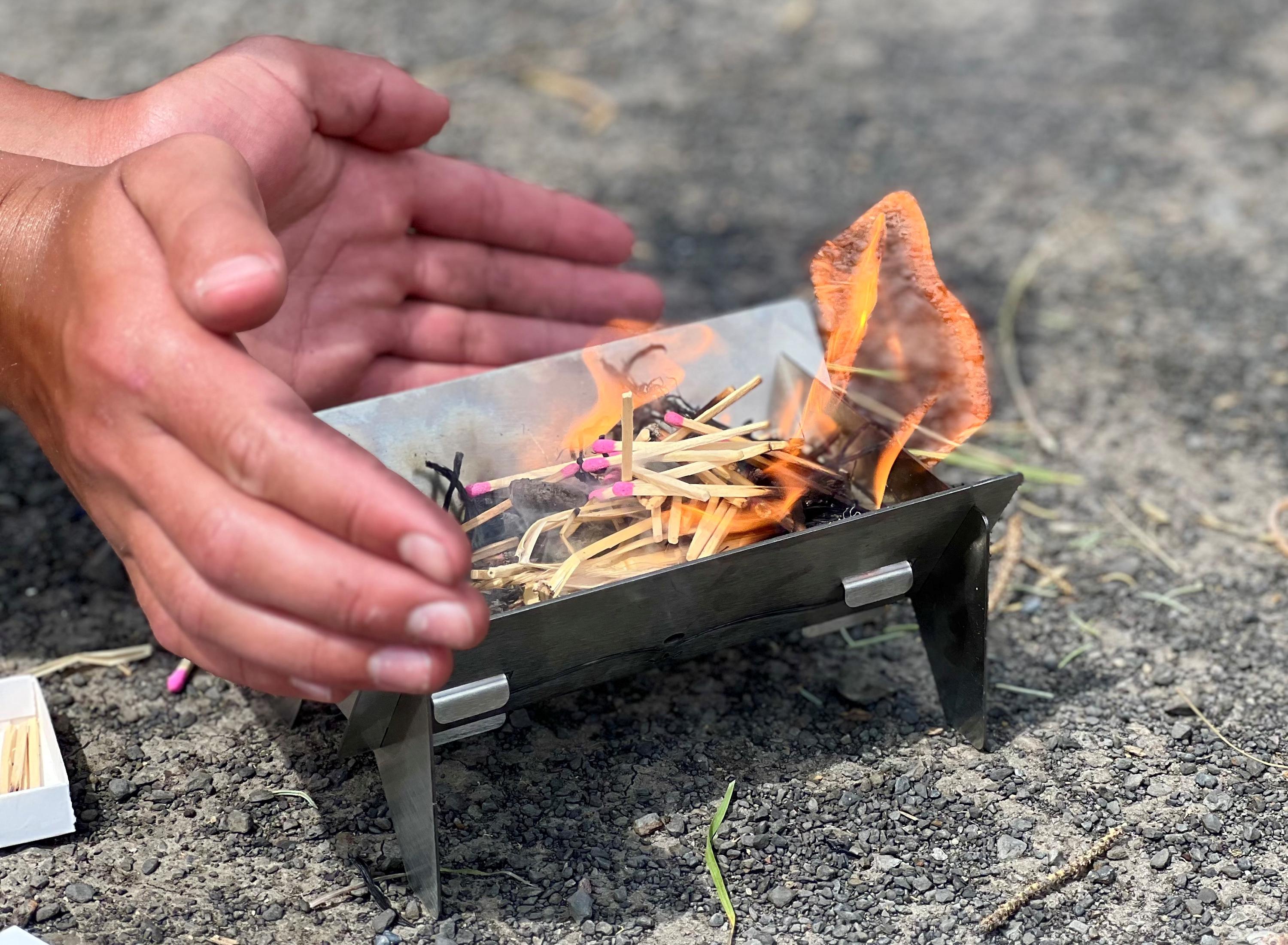 Portable Mini Wood Fire Pit With Metal Base & Smudge Bundle Portable Mini Wood Fire Pit With Metal Base & Smudge Bundle