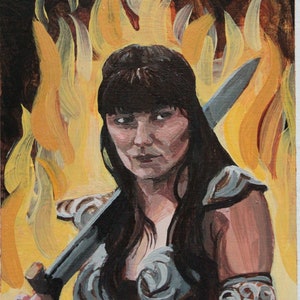 Xena Warrior Princess Acrylic Painting