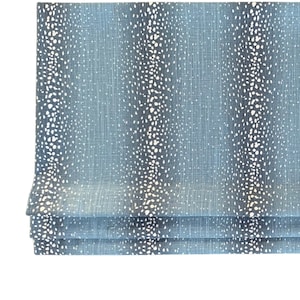 Faux Roman Shade Valance in Antelope Print of Blue, Taupe or Beige and White, Fully Lined, Custom Made Window Treatments Curtains