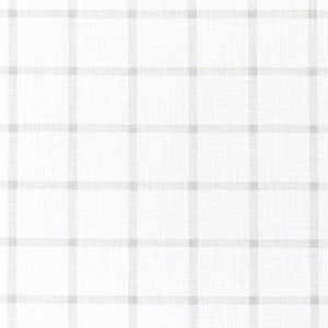 Faux Roman Shade Valance in French Grey Cotton Slub Fabric, Fully Lined, Custom Made Kitchen Valance, Aaron Check Plaid Off White Curtains image 2