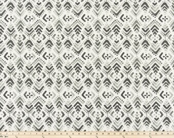 Straight Custom Valance in Shades of Grey Rustic, Tribal Graphic Print, Fully Lined, 100% Cotton,  Custom Made Valance, Old Stone Ink Fabric