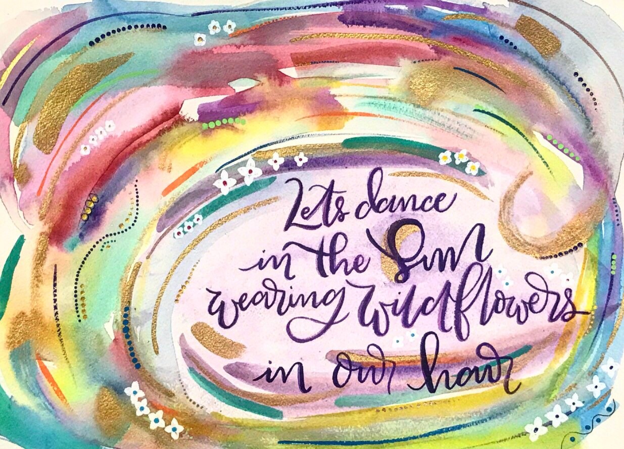 Inspirational Quote Handwritten Quote Watercolor Painting