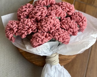 Crochet Chrysanthemum Bouquet – Handmade Yarn Flowers, Home Decor (12 mums)