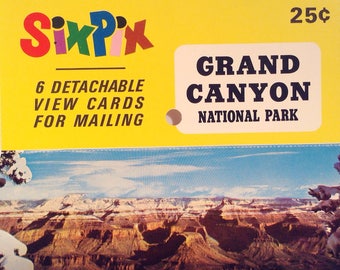 Vintage 70s SixPix Grand Canyon National Park Postcards, SP-65 Mike Roberts Color Production Postcards, Grand Canyon Souvenir Postcards