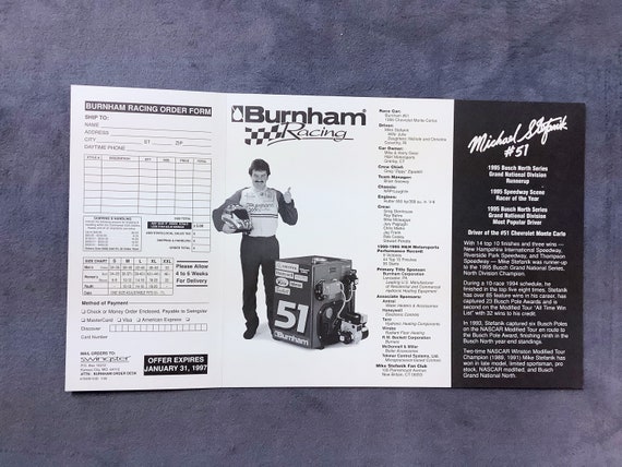 Mike Stefanik Signed 1996 NASCAR Bush Grand National Series #51